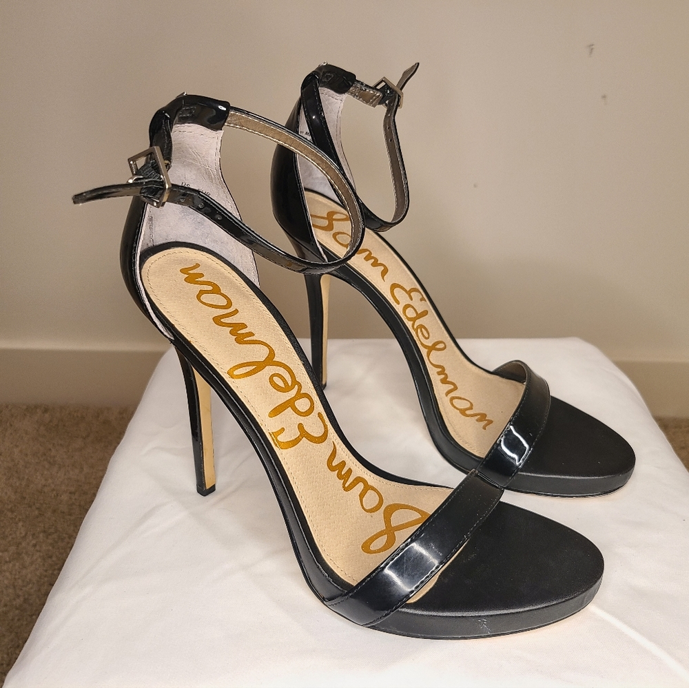 Sam Edelman Eleanor Black Patent Sandals